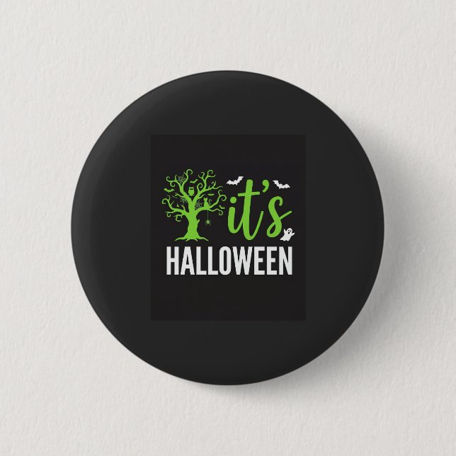 Halloween Kuslig Träd Fladdermöss Vektor Design_1 Knapp (Framsida)