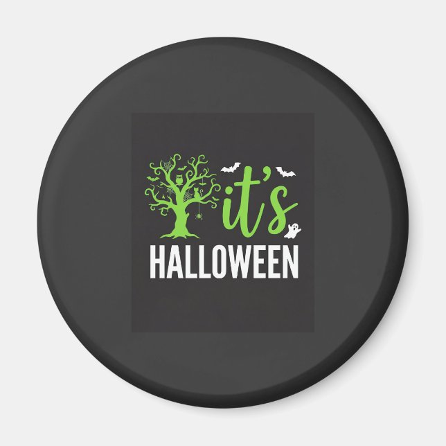 Halloween Kuslig Träd Fladdermöss Vektor Design_1 Magnet (Framsidan)