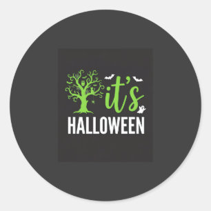 Halloween Kuslig Träd Fladdermöss Vektor Design_1 Runt Klistermärke