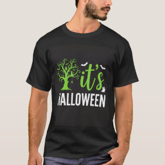 Halloween Kuslig Träd Fladdermöss Vektor Design_1 T Shirt