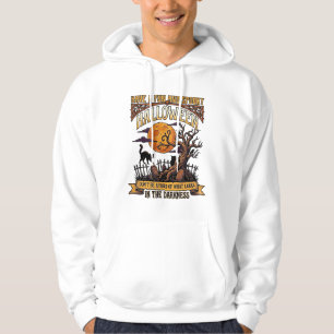 Halloween Kuslig Träd Fullmåne Svart Katt Kyrkogår Hoodie