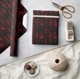 Halloween Kusliga Dansande Skelett Presentpapper