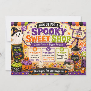Halloween Kusliga Godisaffär Inbjudningar
