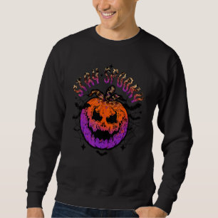 Halloween Kusliga Vibe Kuslig Säsong Pumpa  Hall Lång Ärmad Tröja