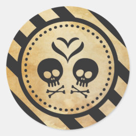 Halloween-kuvert och favoritstift runt klistermärke