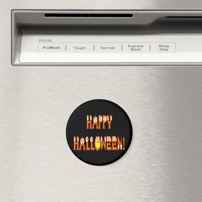 Halloween-kvadratisk text magnet (In Situ (Dishwasher))