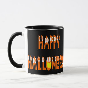 Halloween-kvadratisk text mugg
