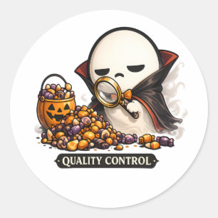 Halloween kvalitetskontroll Söt vampyr  Runt Klistermärke