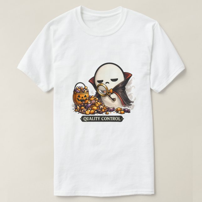 Halloween kvalitetskontroll Söt vampyr  T Shirt (Design framsida)