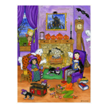 Halloween Kväll. Halloween Poster för barn.