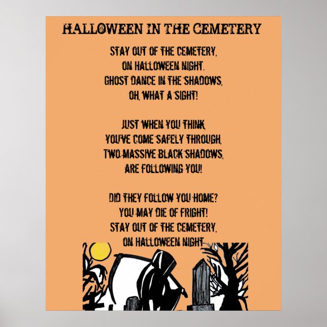 HALLOWEEN KVÄLL I CMETERY poster (Framsidan)