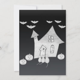 Halloween kväll med Haunted House, Fladdermus, Pum Inbjudningar