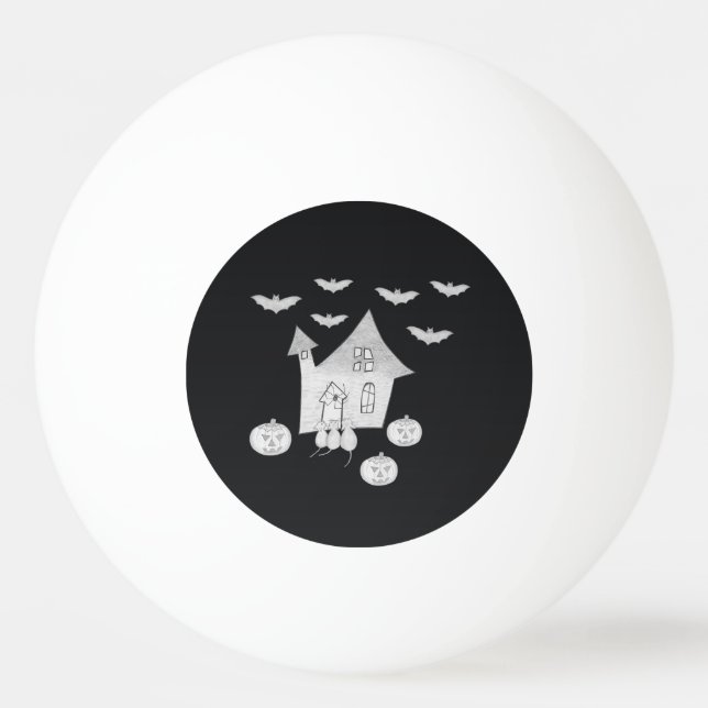Halloween kväll med Haunted House, Fladdermus, Pum Pingisboll (Framsidan)