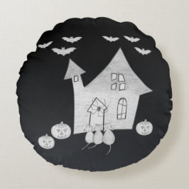 Halloween kväll med Haunted House, Fladdermus, Pum Rund Kudde