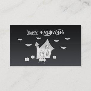 Halloween kväll med Haunted House, Fladdermus, Pum Visitkort