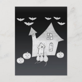 Halloween kväll med Haunted House, Fladdermus, Pum Vykort