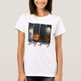 Halloween-kvar Spooky Black Cat T Shirt