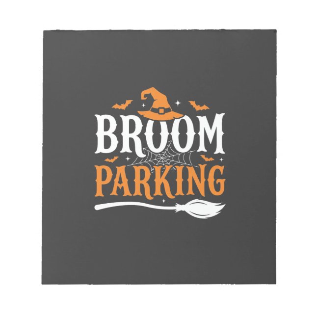 Halloween Kvastsparkering Häxa Hatt Grafik Anteckningsblock (Framsida)