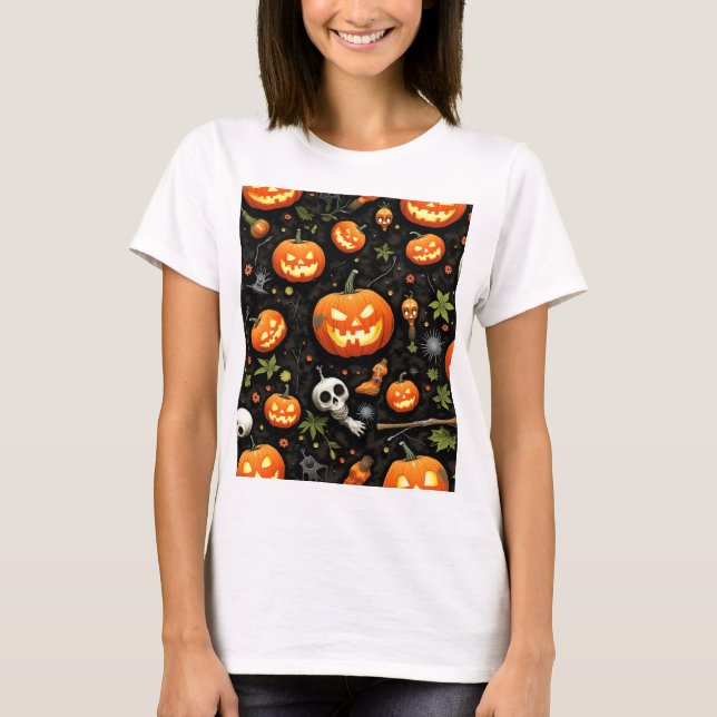 Halloween-kvinnors T-shirts (Framsida)