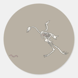 Halloween Kyckling Skelett Runt Klistermärke