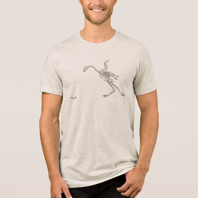 Halloween Kyckling Skelett T Shirt (Framsida)