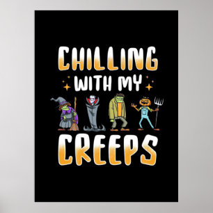 Halloween-kylning med krämer poster