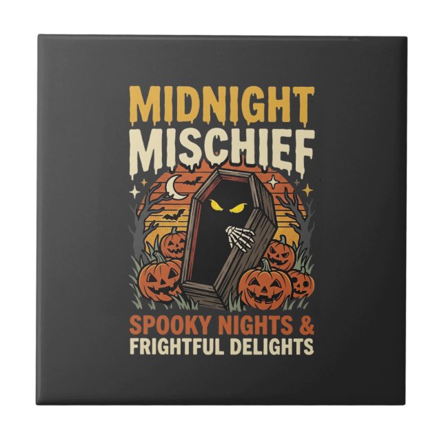 Halloween Kyrkogård Otyg Kakelplatta (Framsidan)