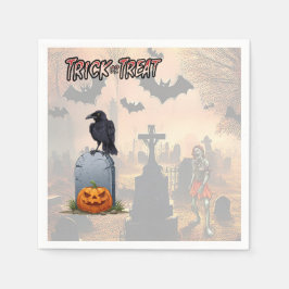 Halloween kyrkogård pappersservett
