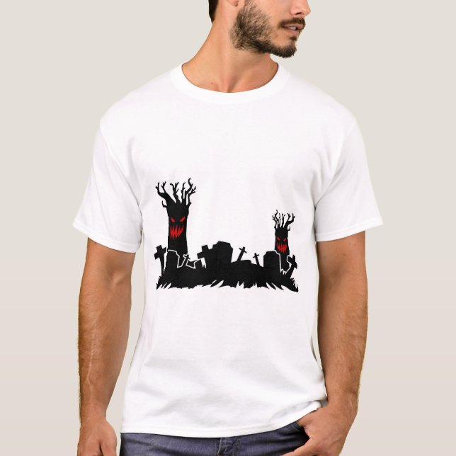 Halloween kyrkogård t shirt (Framsida)
