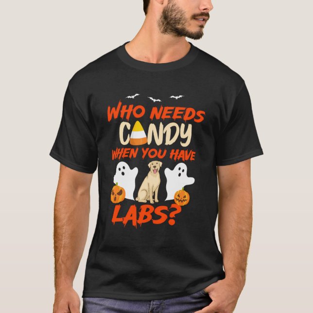 Halloween Lab Pappa Labrador Hund älskare Retrieve T Shirt (Framsida)