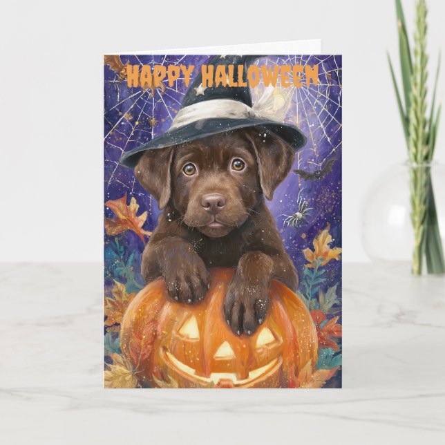 Halloween Labrador Dog Helgkort (Framsida)