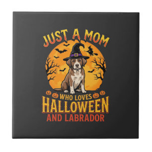 Halloween Labrador Mamma Häxa Hund Design_1 Kakelplatta