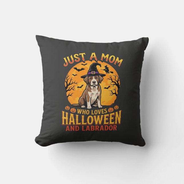 Halloween Labrador Mamma Häxa Hund Design_1 Kudde (Framsida)