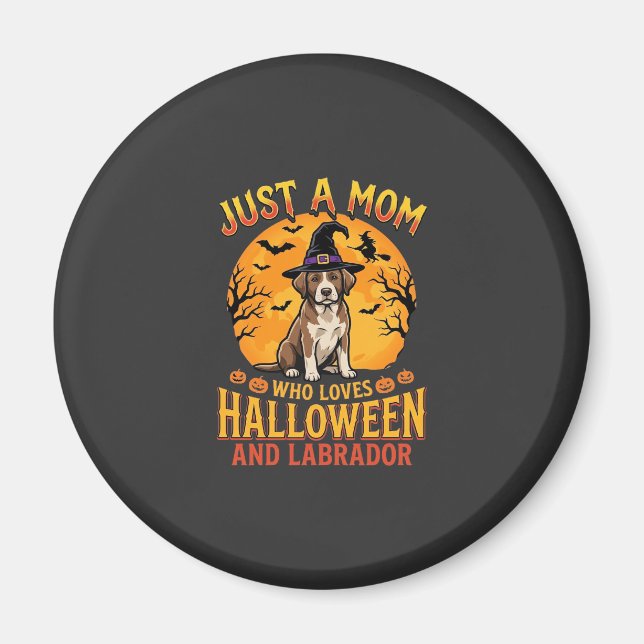 Halloween Labrador Mamma Häxa Hund Design_1 Magnet (Framsidan)