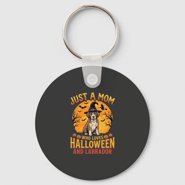 Halloween Labrador Mamma Häxa Hund Design_1 Nyckelring (Framsida)
