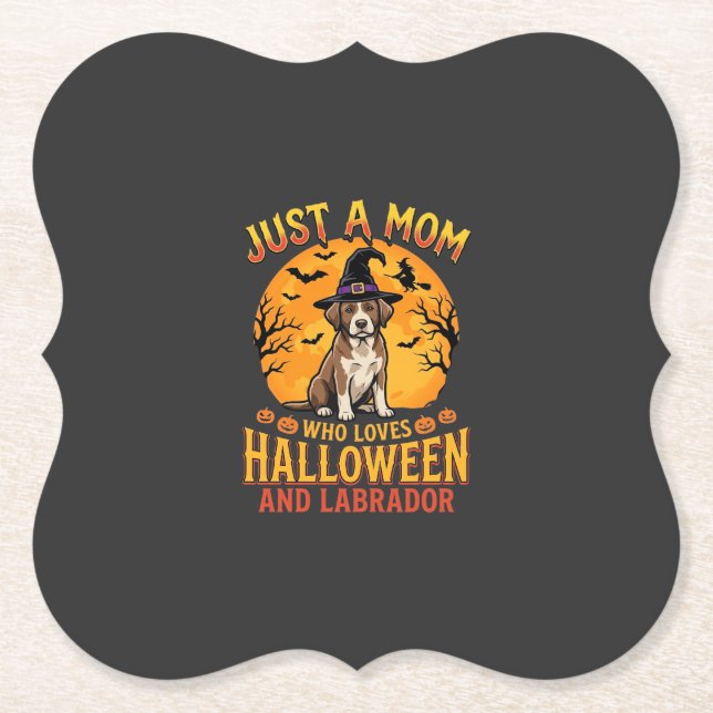 Halloween Labrador Mamma Häxa Hund Design_1 Underlägg Papper (Framsida)