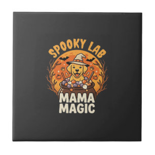 Halloween Labrador Mamma Magi Kakelplatta