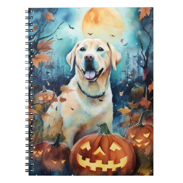 Halloween Labrador med pumpor Anteckningsbok (Framsidan)