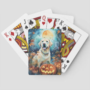 Halloween Labrador med pumpor Casinokort