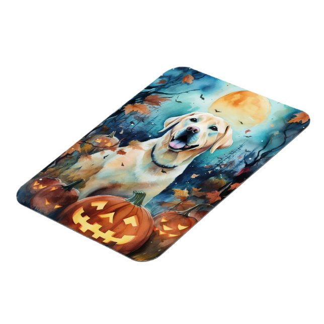 Halloween Labrador med pumpor Magnet (Vänstra Sidan)