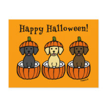 Halloween Labrador Puppies och Pumpkins