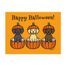 Halloween Labrador Puppies och Pumpkins