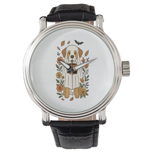 Halloween Labrador Retriever Flowers Armbandsur (Framsida)