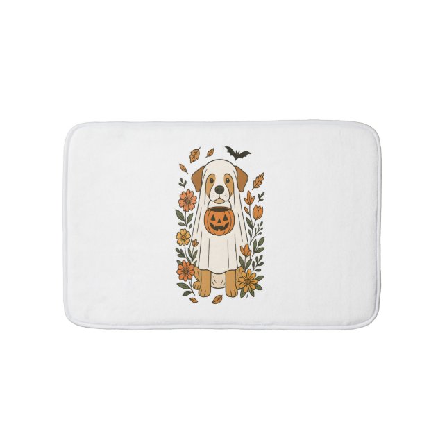 Halloween Labrador Retriever Flowers Badrumsmatta (Framsidan)