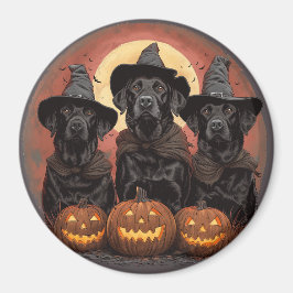 Halloween Labrador Retriever Hundar Witch Hats Magnet