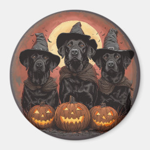Halloween Labrador Retriever Hundar Witch Hats Magnet