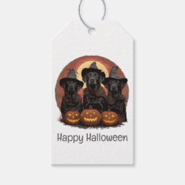 Halloween Labrador Retriever Hundar Witch Hats Presentetikett