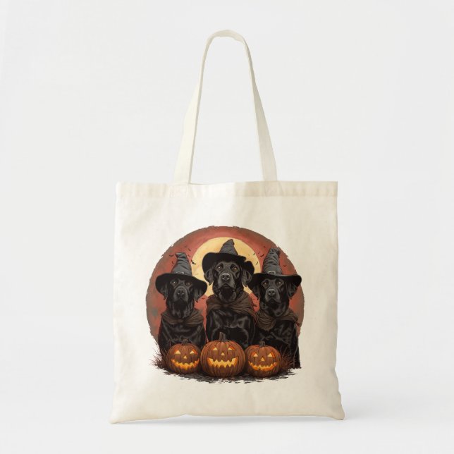 Halloween Labrador Retriever Hundar Witch Hats Tygkasse (Framsidan)