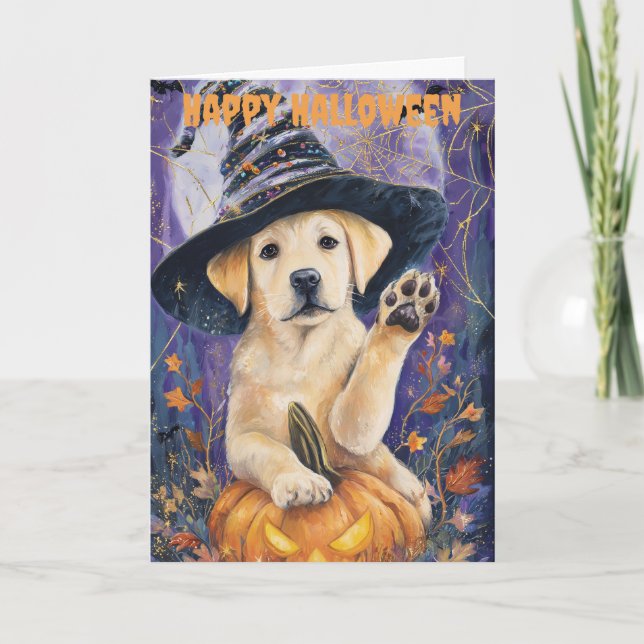 Halloween Labradorhund Helgkort (Framsida)