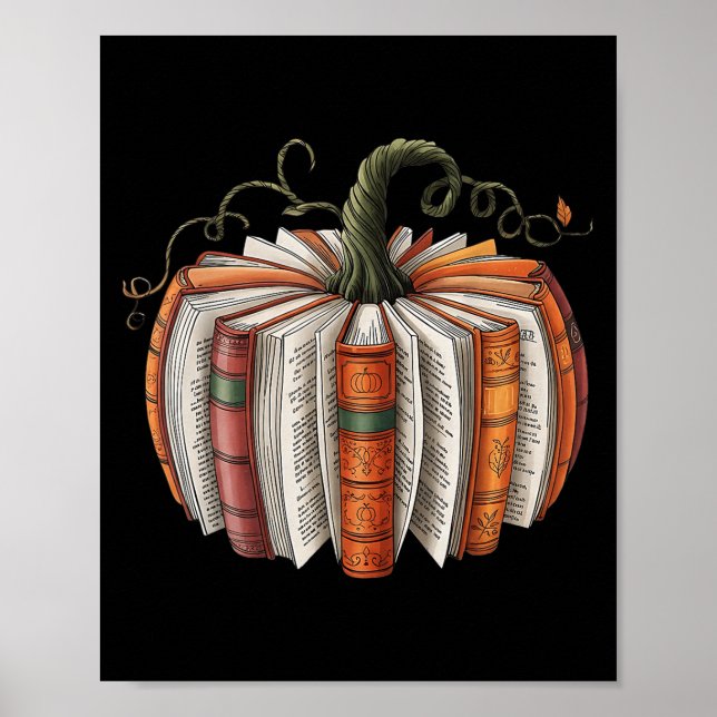 Halloween Lacher Librarians Fall Bok Pumpkin Ret Poster (Framsidan)